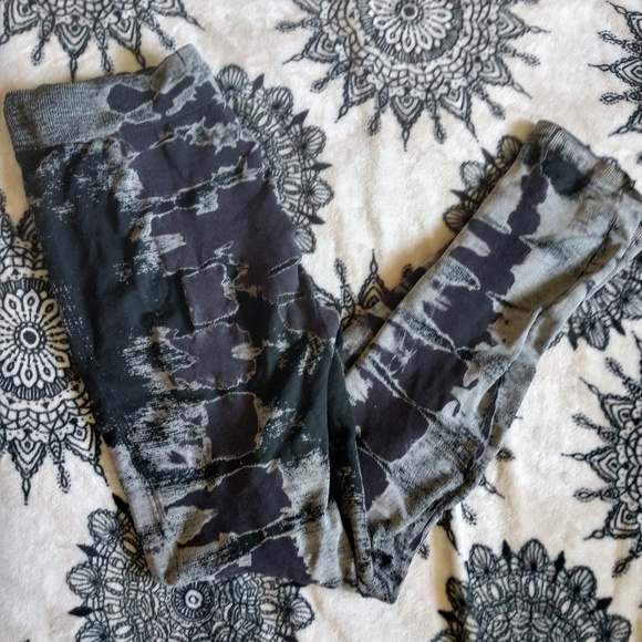 Pants - Gray and Black Grunge style Leggings